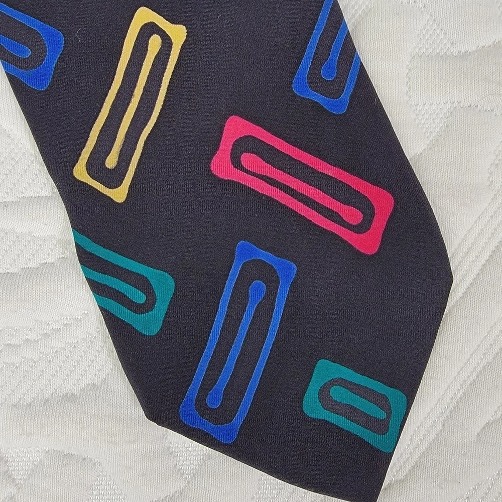 Vintage 80s Robert Daskai 100% Silk Hand Painted Artist Signed Tie Mahtab Aslani